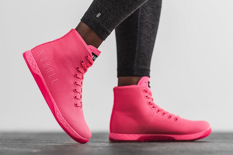 Pink Nobull High-Top Neon Women's Trainers | CA V2081R